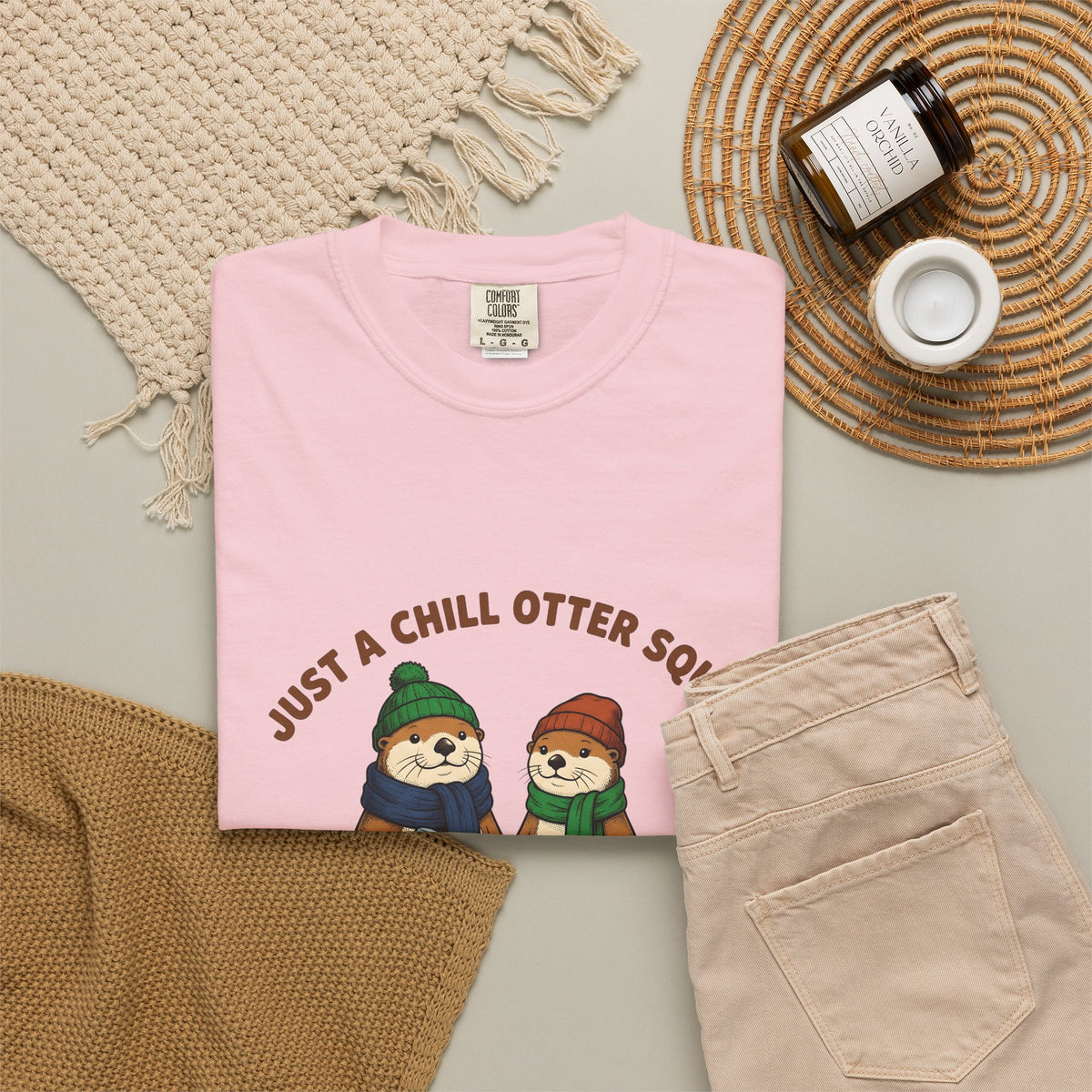 Otter Group T-Shirt Funny Wildlife Gift Women Comic T-Shirt Otters T-Shirt Humor Fan Cartoon T-Shirt Animal Graphic Sketch Beanies T-Shirt