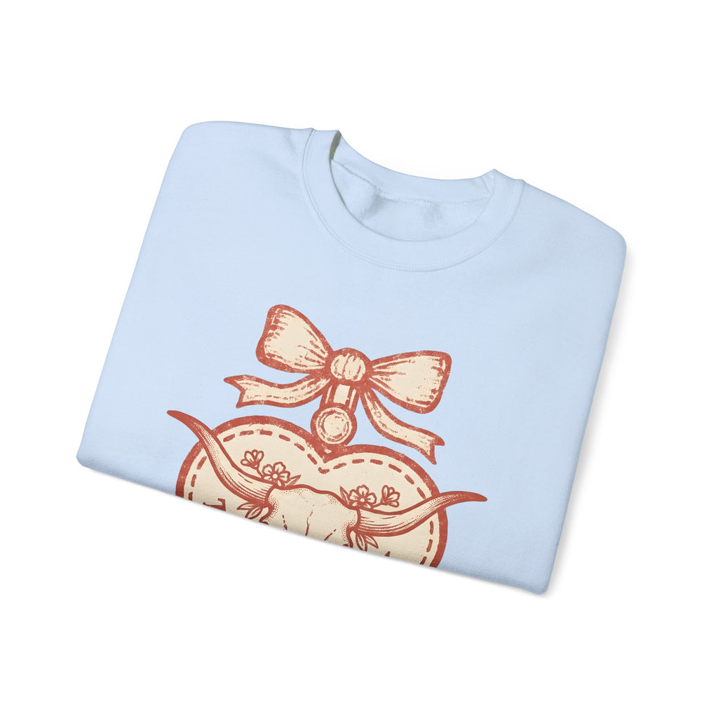 Steer Skull Cowgirl Hippie Gift Retro Bull Skull Rodeo Fan Vintage Bohemian Farmhouse Love Sweatshirt
