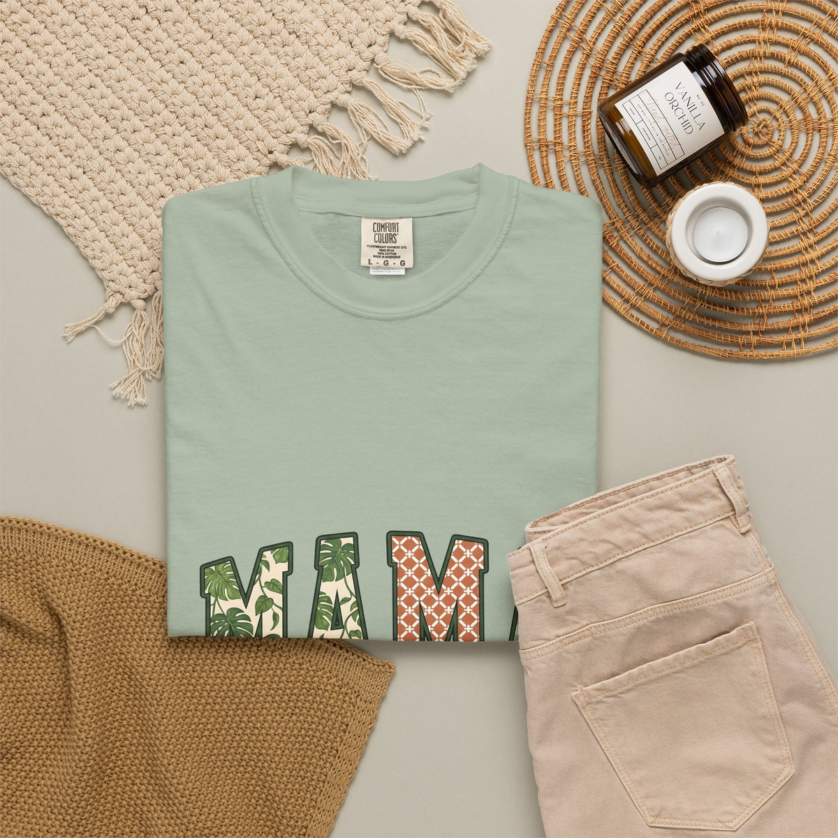 Patterned Letter Patches T-Shirt Moms Clan Gift Women Cabin T-Shirt Lettering T-Shirt Motherhood Enthusiast Rustic T-Shirt Tribe Graphic Country