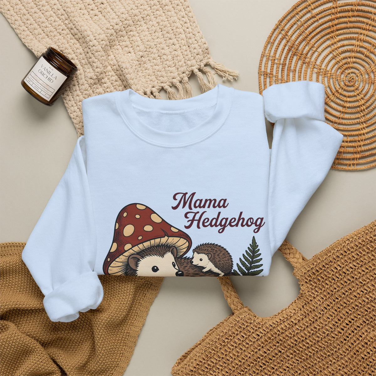 Hedgehog Group Sweatshirt Moms Wildlife Gift Women Forest Sweatshirt Porcupine Sweatshirt Mother Fan Woodland Sweatshirt Animal Graphic Retro Toadstools Sweatshirt