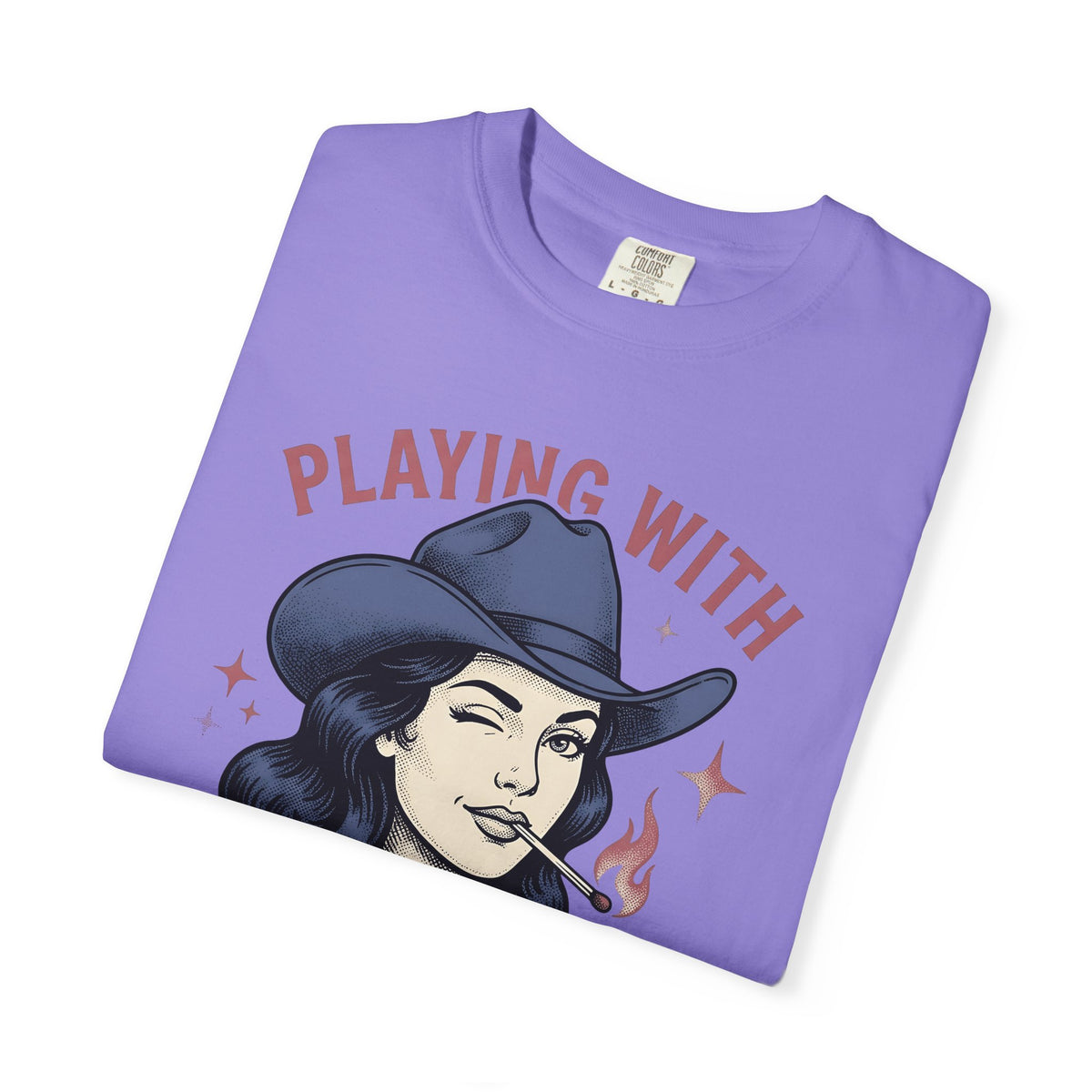 Cowgirl Portrait Cowgirl Western Gift Vintage Cowboy Rodeo Fan Rustic Retro Matchstick T-Shirt