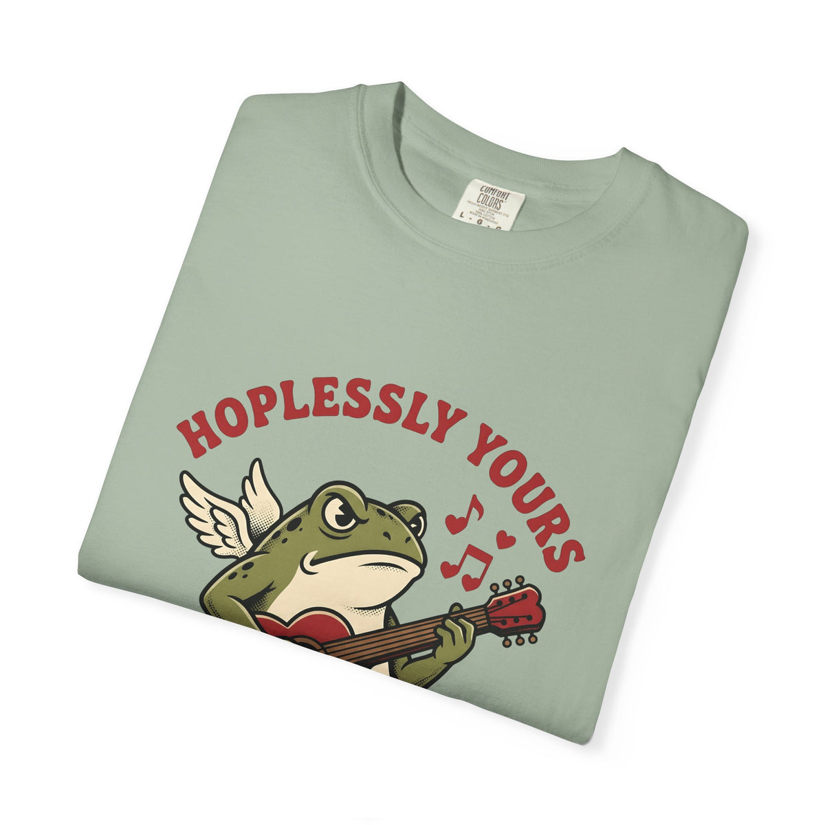 Wings Frog Guitar T-Shirt St. Valentine's Day Pets Gift Women Sketch T-Shirt Guitarist T-Shirt Valentine Fan Doodle T-Shirt Animal Graphic Old