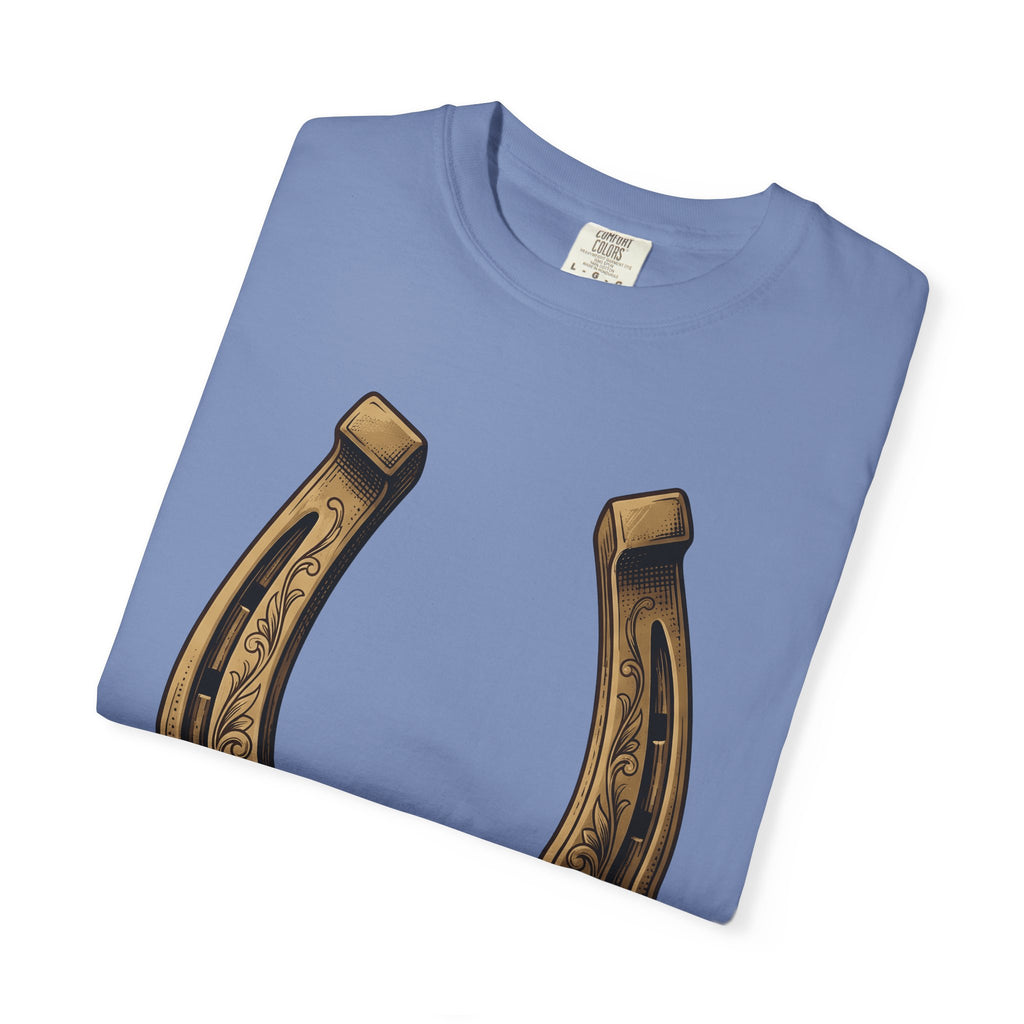 Horseshoe T-Shirt Cowgirl Farm Gift Women Cowboy T-Shirt Shoe T-Shirt Rodeo Fan Western T-Shirt Ranch Graphic Retro Flower T-Shirt