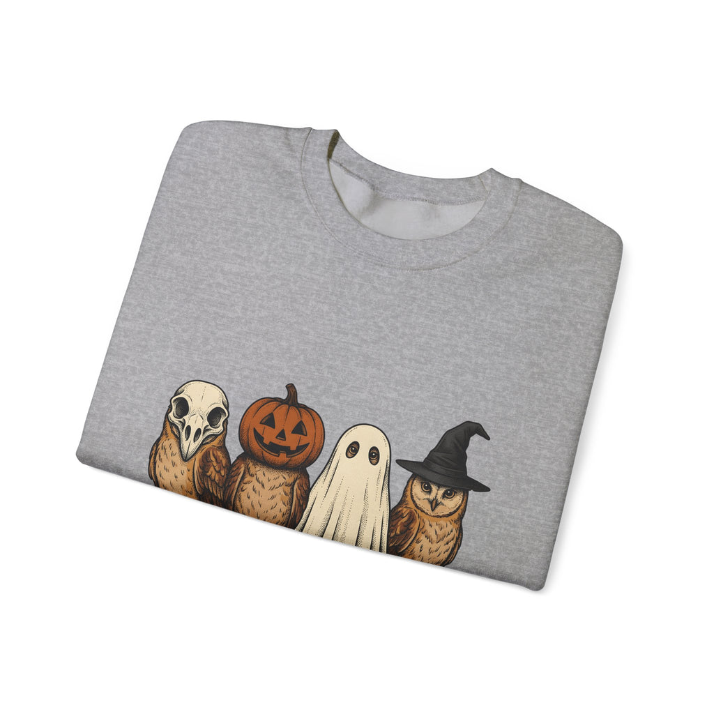 Owl Halloween Fauna Gift Rustic Owl Horror Fan Hoot Wildlife Doodle Lantern Sweatshirt