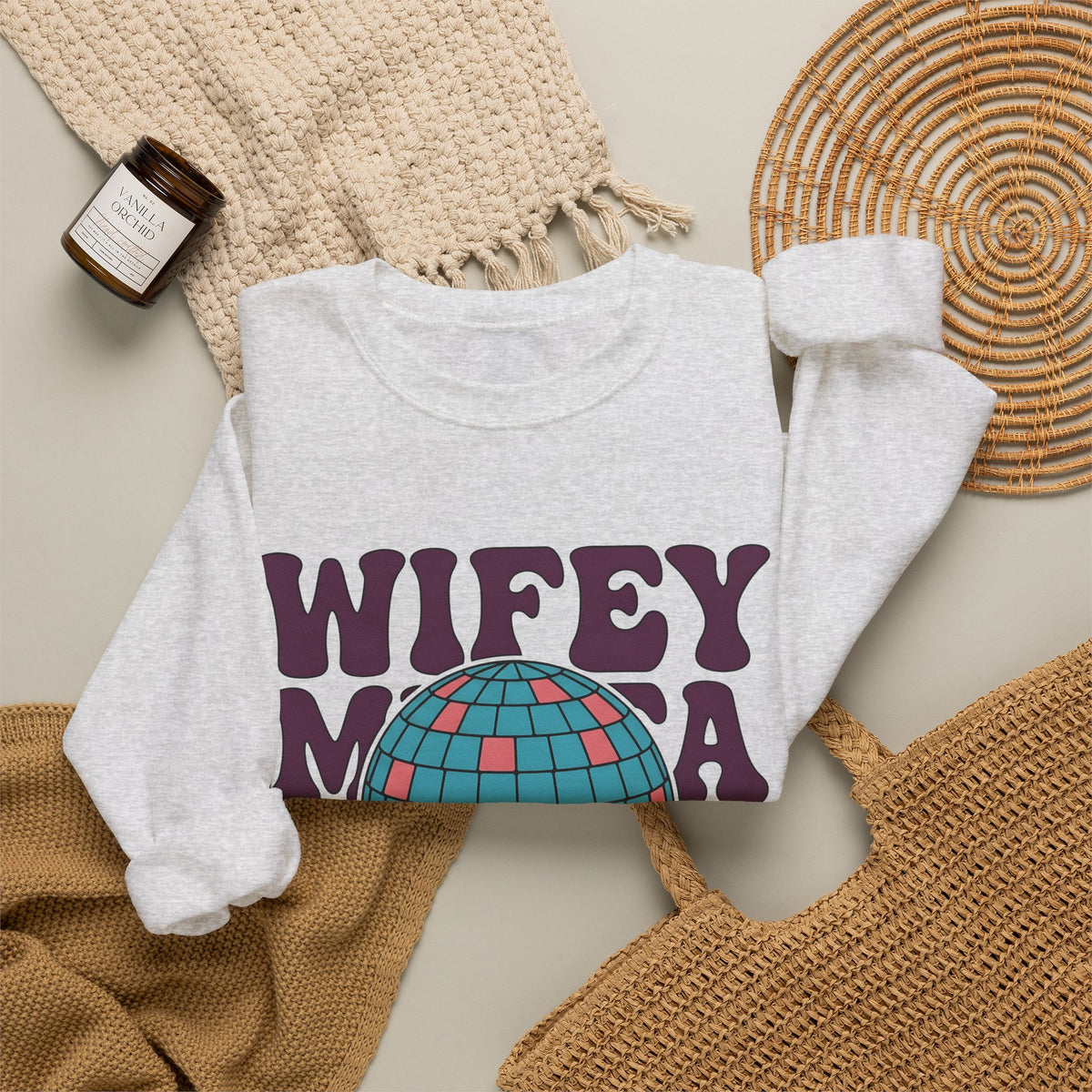 Disco Ball Sweatshirt Moms Party Gift Women Retro Sweatshirt Mirror Ball Sweatshirt Motherhood Fan Retro Style Sweatshirt Celebration Graphic Vintage Bold