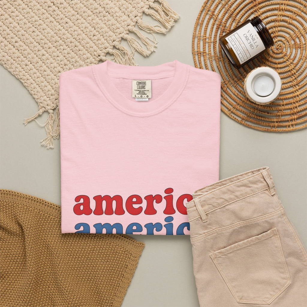 Patriotic Message T-Shirt America Event Gift Women Nostalgic T-Shirt Patriot T-Shirt American Enthusiast Vintage T-Shirt Festival Graphic Clean