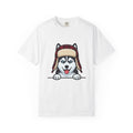 Husky Pup T-Shirt Dog Companion Gift Women Illustration T-Shirt Siberian Husky T-Shirt Dog Fan Husky Graphic T-Shirt Manga Winter Cap T-Shirt