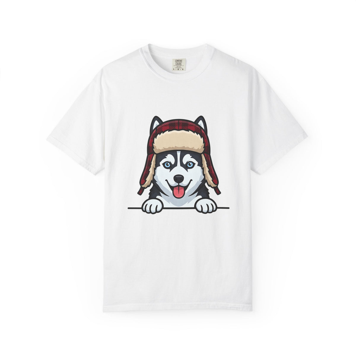 Husky Pup T-Shirt Dog Companion Gift Women Illustration T-Shirt Siberian Husky T-Shirt Dog Fan Husky Graphic T-Shirt Manga Winter Cap T-Shirt