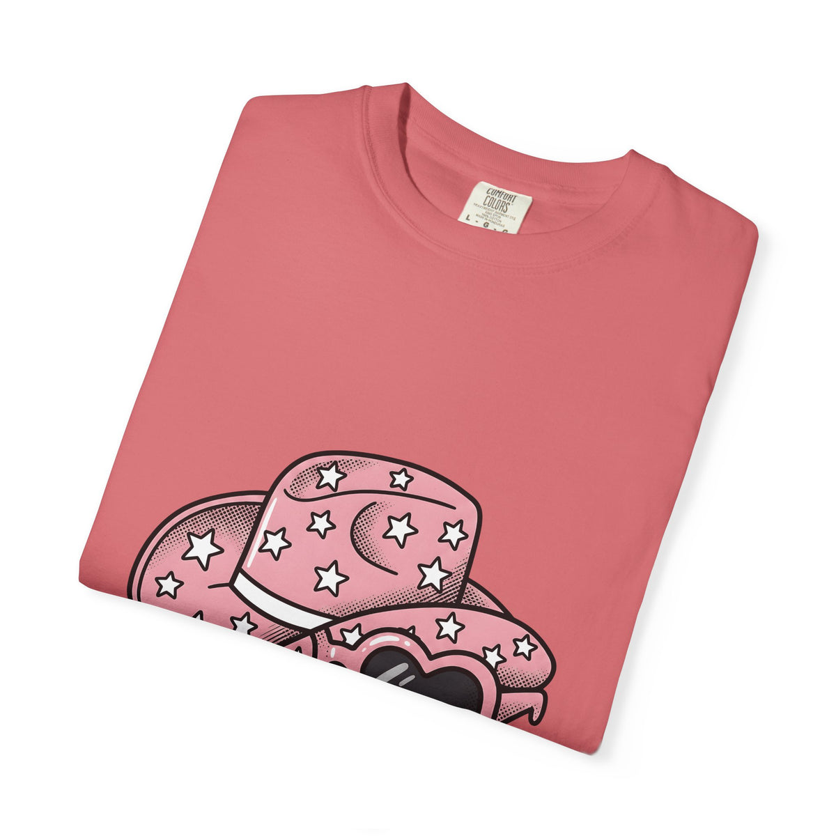 Cowboy Hat T-Shirt Cute Cowgirl Gift Women Comic T-Shirt Stetson T-Shirt Adorable Fan Cartoon T-Shirt Rodeo Graphic Vintage Heart Glasses T-Shirt
