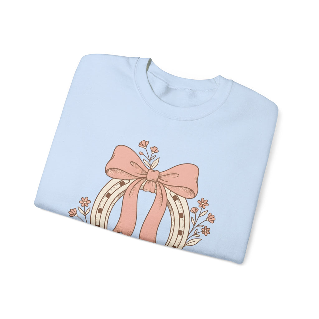 Horseshoe Bow Sweatshirt Cowgirl Ranch Gift Women Tribal Sweatshirt Horseshoe Sweatshirt Rodeo Fan Celtic Sweatshirt Ranch Graphic Classic Blossom Sweatshirt