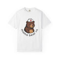 Nurse Bear T-Shirt Nurse Animal Gift Women Cute T-Shirt Teddy Bear T-Shirt Nursing Enthusiast Kawaii T-Shirt Creature Graphic Cartoon Nurse Hat