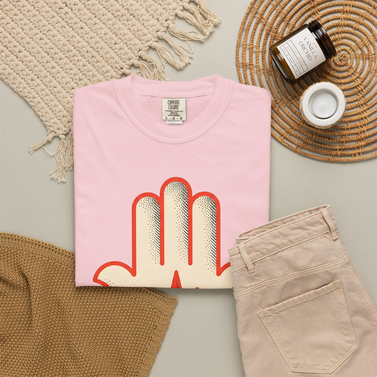 Hamsa Hand T-Shirt Boho Chic Spiritual Gift Women Minimalist T-Shirt Hand Of Fatima T-Shirt Bohemian Enthusiast Simple T-Shirt Mystical Graphic