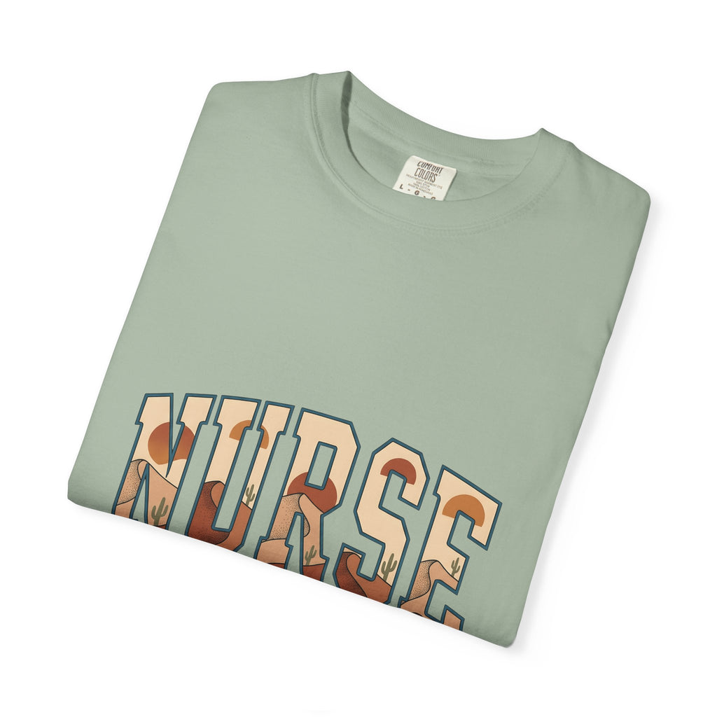 Desert Landscape Text T-Shirt Nurse Western Gift Women Boho T-Shirt Desert Text T-Shirt Rn Fan Hippie T-Shirt Cowboy Graphic Retro Cactus T-Shirt