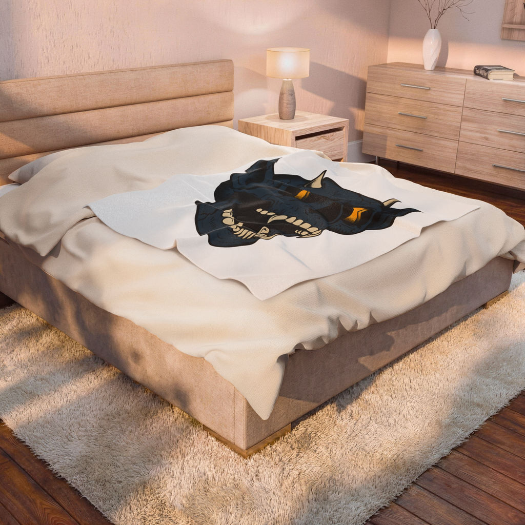 Devil Skull Blanket Halloween Horror Gift Women Tattoo Blanket Skull Blanket Horror Fan Scary Graphic Blanket Retro Teeth Blanket