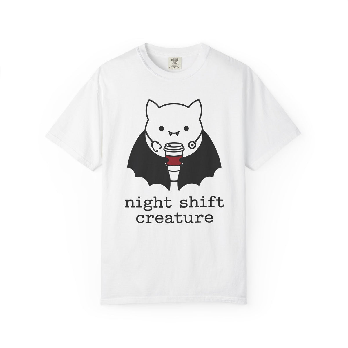 Vampire Coffee T-Shirt T-Shirt Nurses Fall Gift Women Cartoon T-Shirt Coffee Cup T-Shirt Nurse Enthusiast Comic T-Shirt Autumn Graphic Clean Nurse
