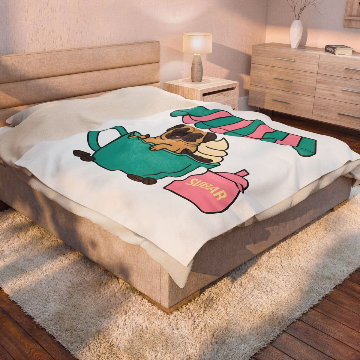 Pug Coffee Blanket Blanket Dog Java Gift Women Sweet Blanket Coffee Blanket Blanket Dog Fan Coffee Blanket Java Graphic Animation Bean Pile Blanket