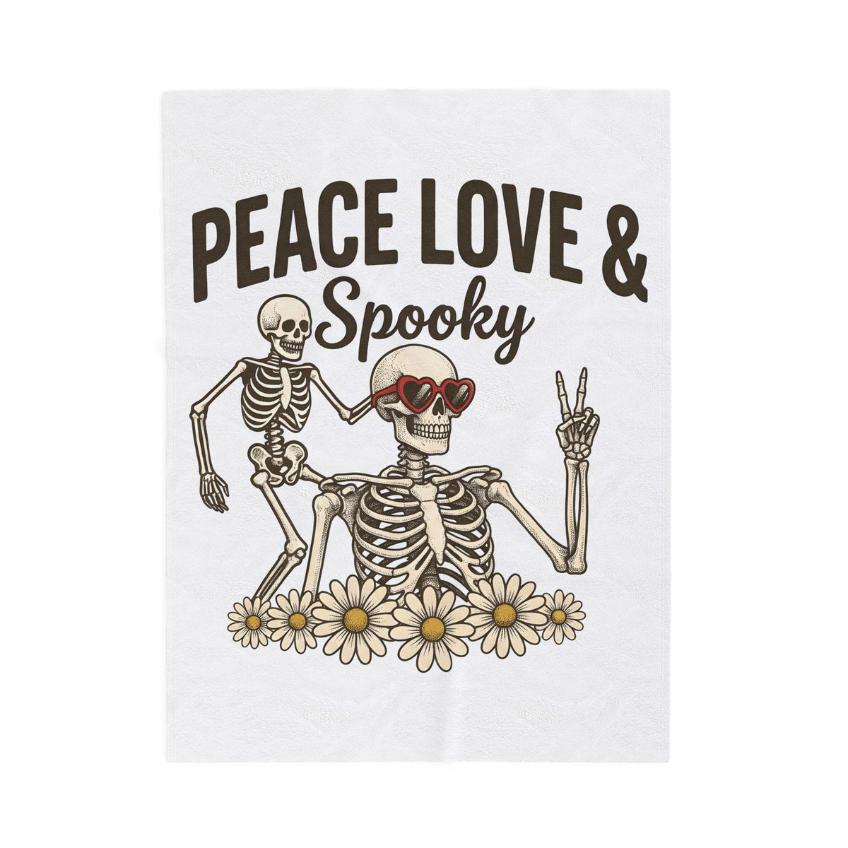 Bone Illustration Blanket Halloween Garden Gift Women Retro Blanket Skeleton Blanket Spooky Fan Vintage Blanket Yard Graphic Hand Drawn Flower