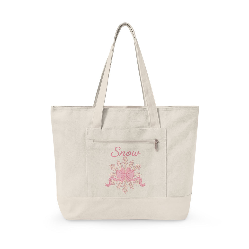 Snowflake Knot Winter Yuletide Gift Playful Frost Snow Fan Ice Crystal Christmas Sleek Band Tote Bag