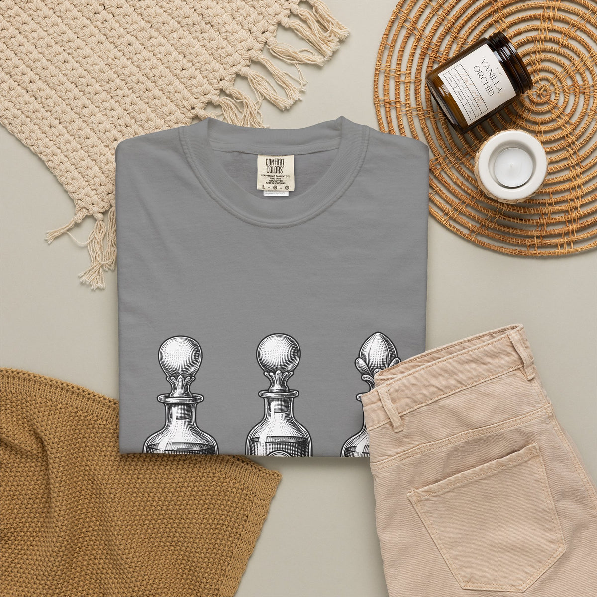 Elixir Jars T-Shirt Boho Chic Party Gift Women Hand Drawn T-Shirt Apothecary Jars T-Shirt Bohemian Fan Illustrated T-Shirt Rave Graphic Macabre