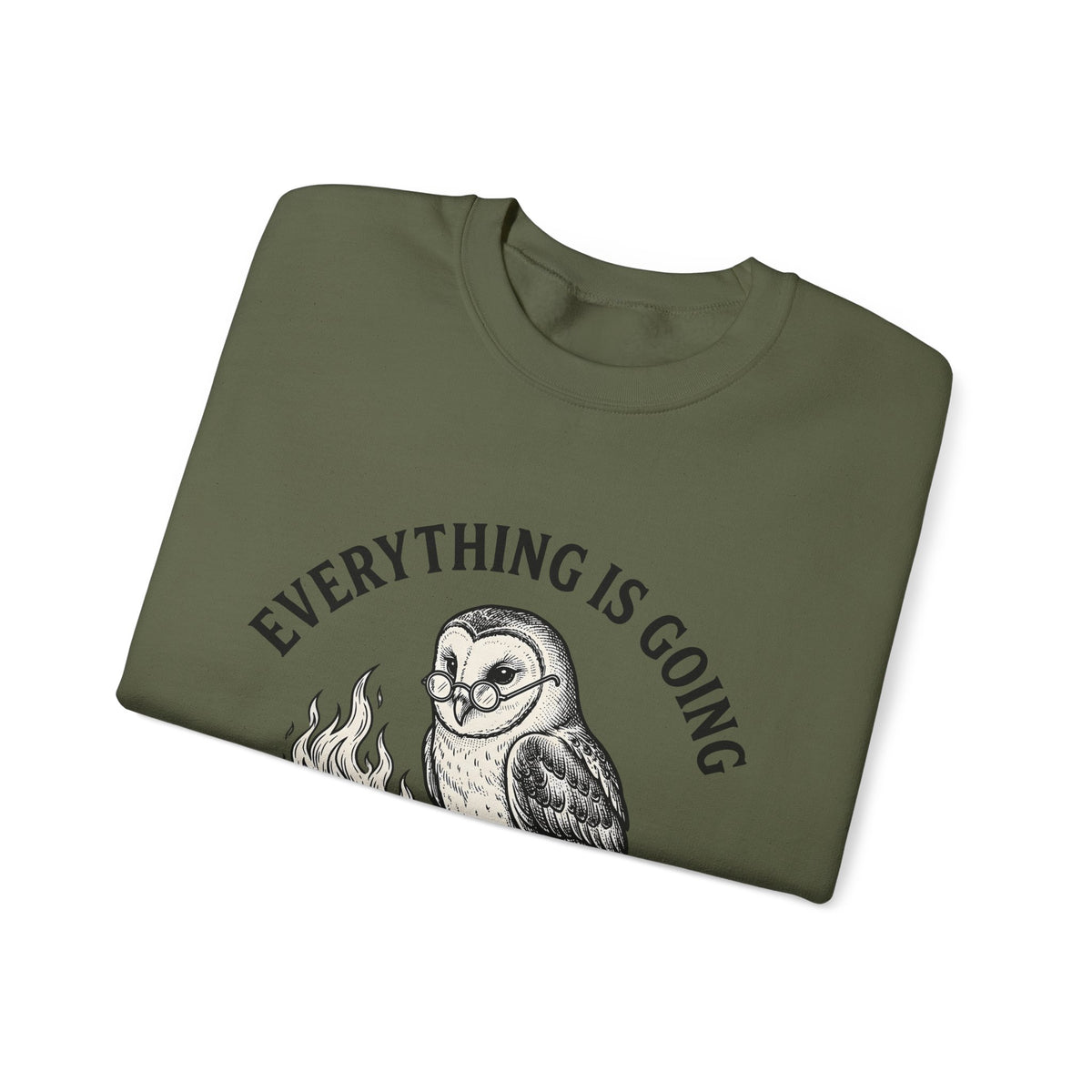 Owl Eyeglasses Sweatshirt Funny Critters Gift Women Old-Fashioned Sweatshirt Owl Sweatshirt Humor Fan Vintage Sweatshirt Creature Graphic Outline Blazing Book