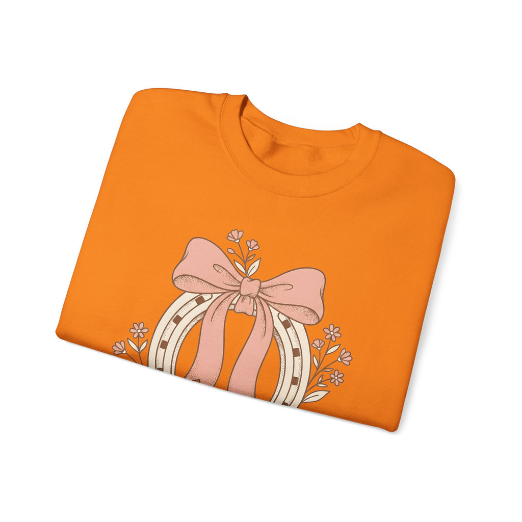 Horseshoe Bow Sweatshirt Cowgirl Ranch Gift Women Tribal Sweatshirt Horseshoe Sweatshirt Rodeo Fan Celtic Sweatshirt Ranch Graphic Classic Blossom Sweatshirt