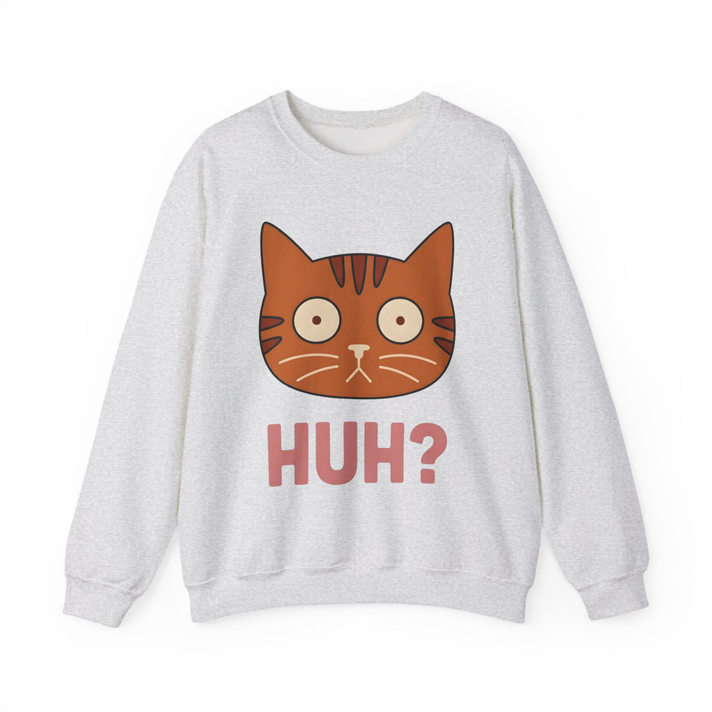 Cat Face Sweatshirt Cat Humor Gift Women Cartoon Sweatshirt Kitten Sweatshirt Cat Fan Toon Sweatshirt Funny Graphic Minimalist Wide Eyes Sweatshirt