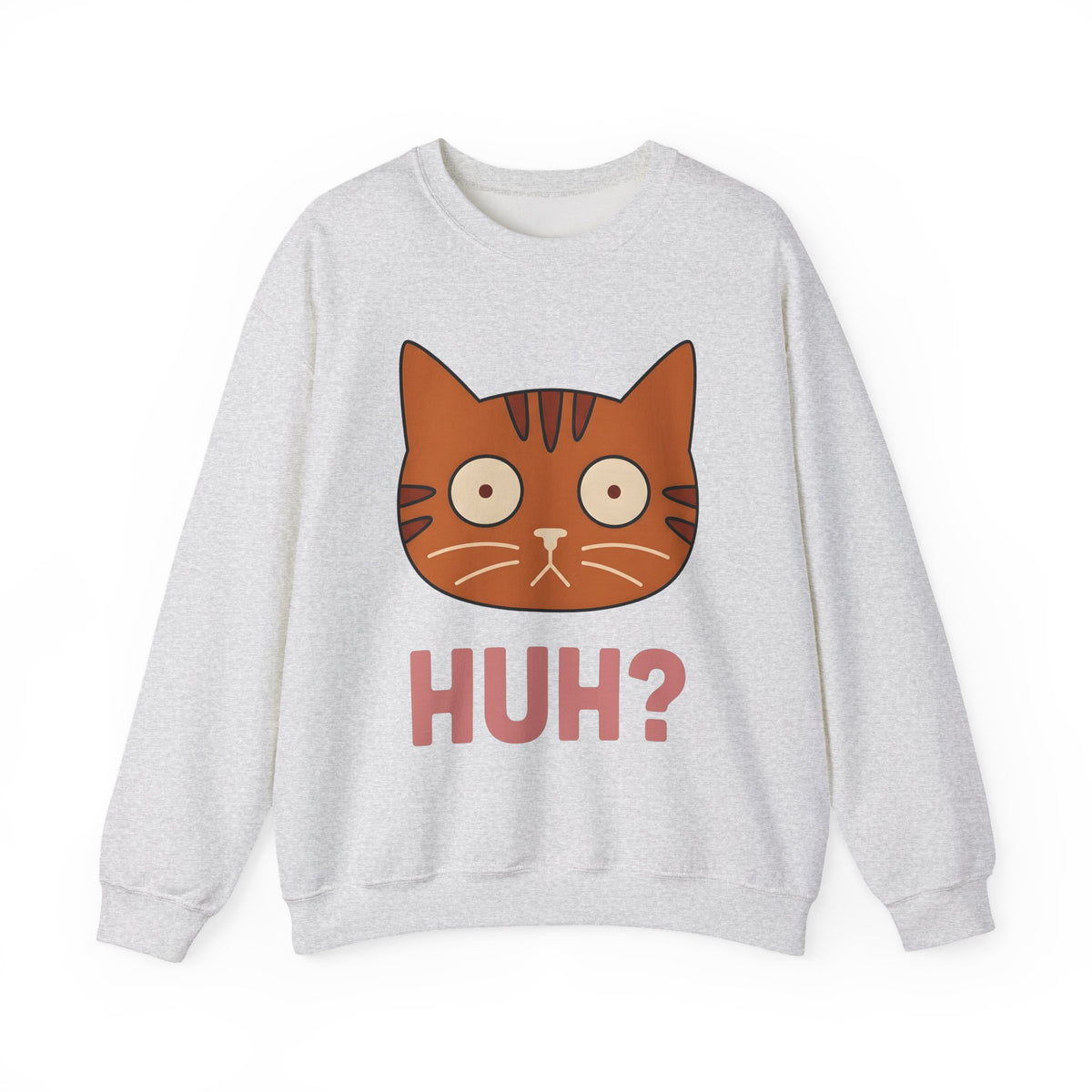 Cat Face Sweatshirt Cat Humor Gift Women Cartoon Sweatshirt Kitten Sweatshirt Cat Fan Toon Sweatshirt Funny Graphic Minimalist Wide Eyes Sweatshirt