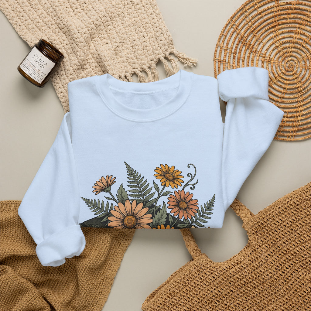 Botanical Book Sweatshirt Boho Chic Blossom Gift Women Plant Drawing Sweatshirt Floral Sweatshirt Bohemian Fan Illustrated Sweatshirt Flower Graphic Hand Drawn