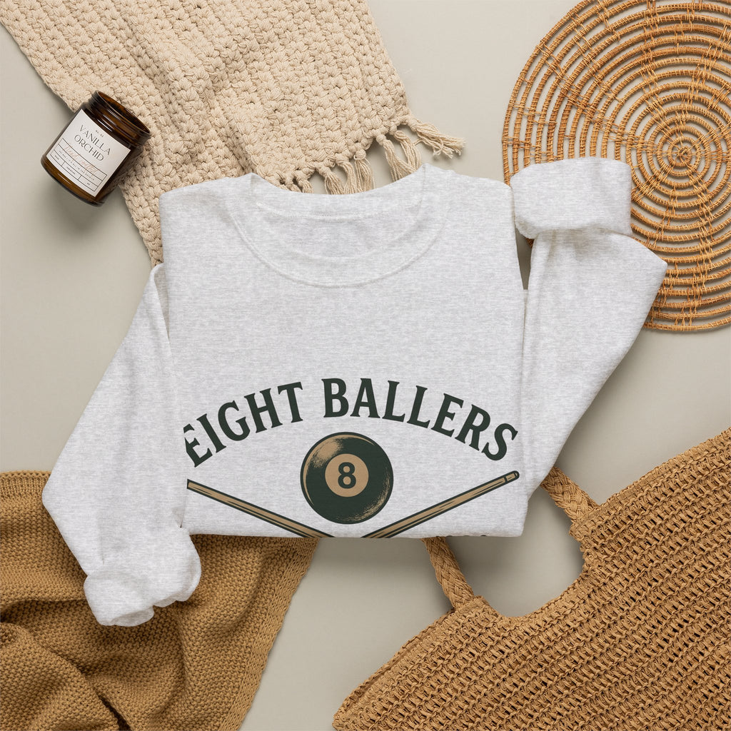 Eight Ball Sweatshirt Billiards Bar Gift Women Vintage Sweatshirt Magic Ball Sweatshirt Pool Fan Distressed Sweatshirt Pub Graphic Retro Pool Cues Sweatshirt