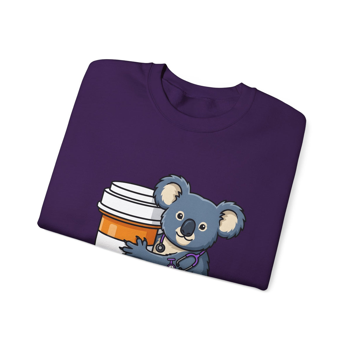 Koala Stethoscope Sweatshirt Nurses Animal Gift Women Cute Cartoon Sweatshirt Stethoscopes Sweatshirt Nurse Enthusiast Cartoonish Sweatshirt Wildlife Graphic