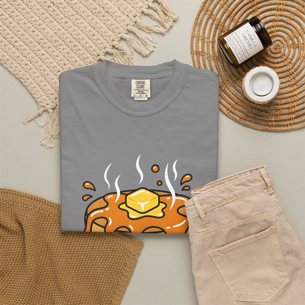 Pancake Stack Desserts Breakfast Gift Cartoon Pancakes Sweets Fan Cartoony Morning Bold Syrup T-Shirt