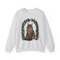 Maine Coon Kitten Sweatshirt Cat Holiday Gift Women Floral Sweatshirt Kitten Sweatshirt Cat Fan Fancy Sweatshirt Christmas Graphic Retro Pine Twigs Sweatshirt
