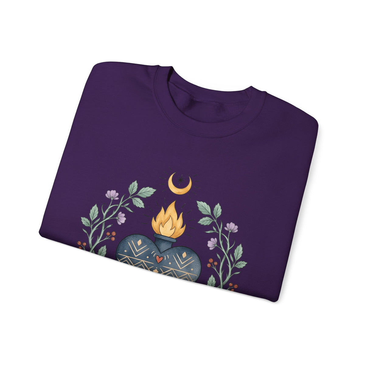 Sacred Heart Sweatshirt Boho Chic Spiritual Gift Women Folk Art Sweatshirt Heart Sweatshirt Hippie Enthusiast Primitive Sweatshirt Mystical Graphic Vintage