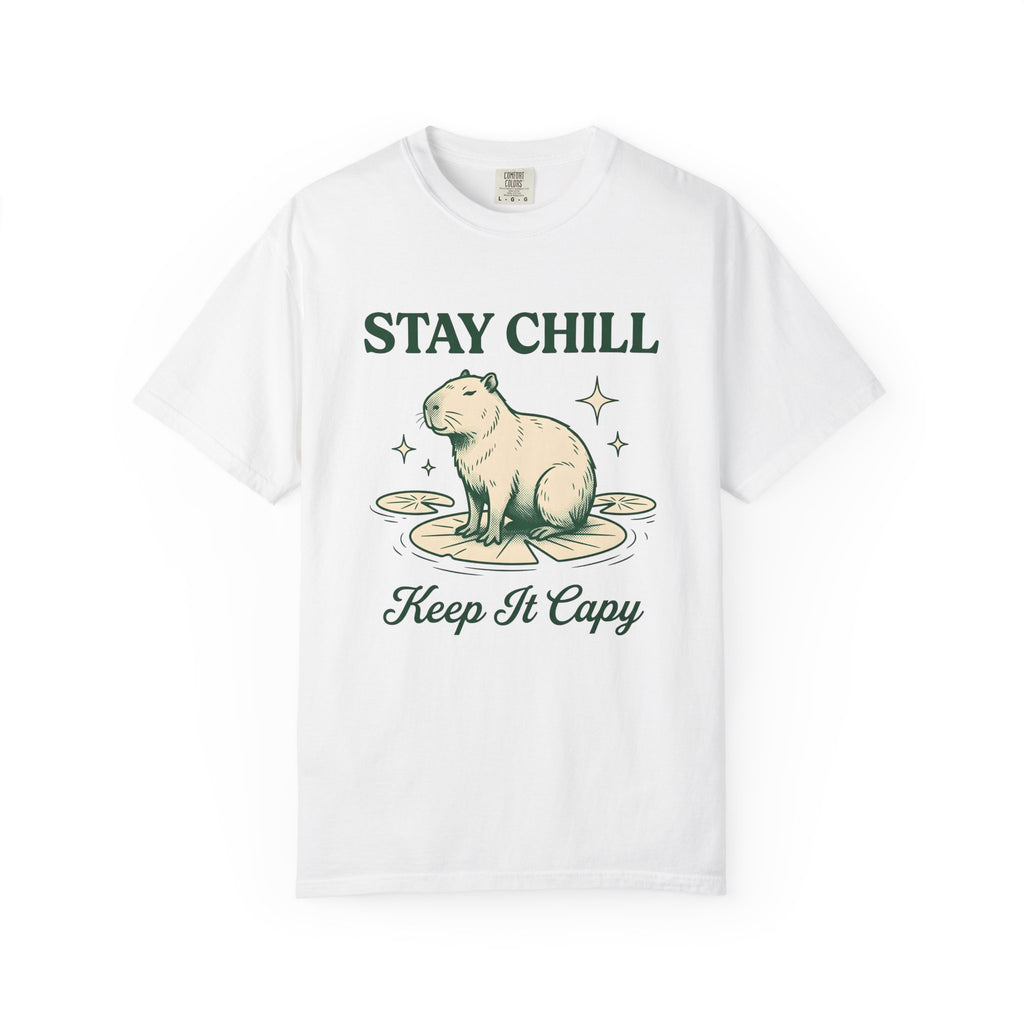 Capybara T-Shirt Capybara Creatures Gift Women Sketch T-Shirt Rodent T-Shirt Capybara Fan Guinea Pig T-Shirt Animal Graphic Cartoon Lotus Leaf