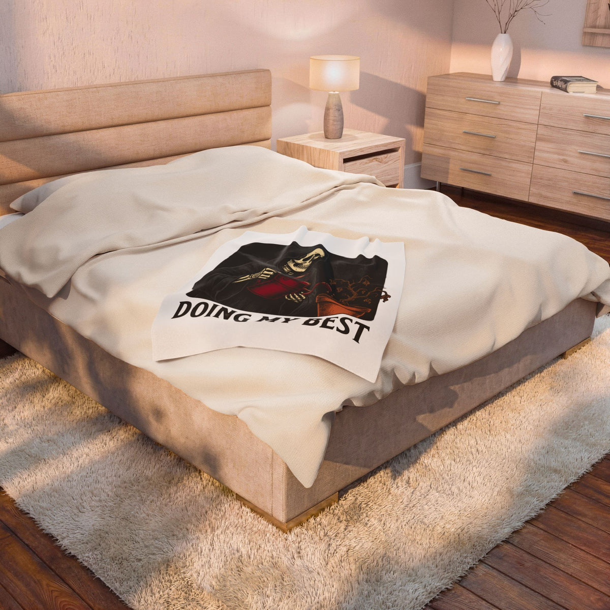 Dark Reaper Blanket Boho Chic Spooky Gift Women Retro Blanket Grim Reaper Blanket Bohemian Fan Vintage Blanket Horror Graphic Throwback Flower
