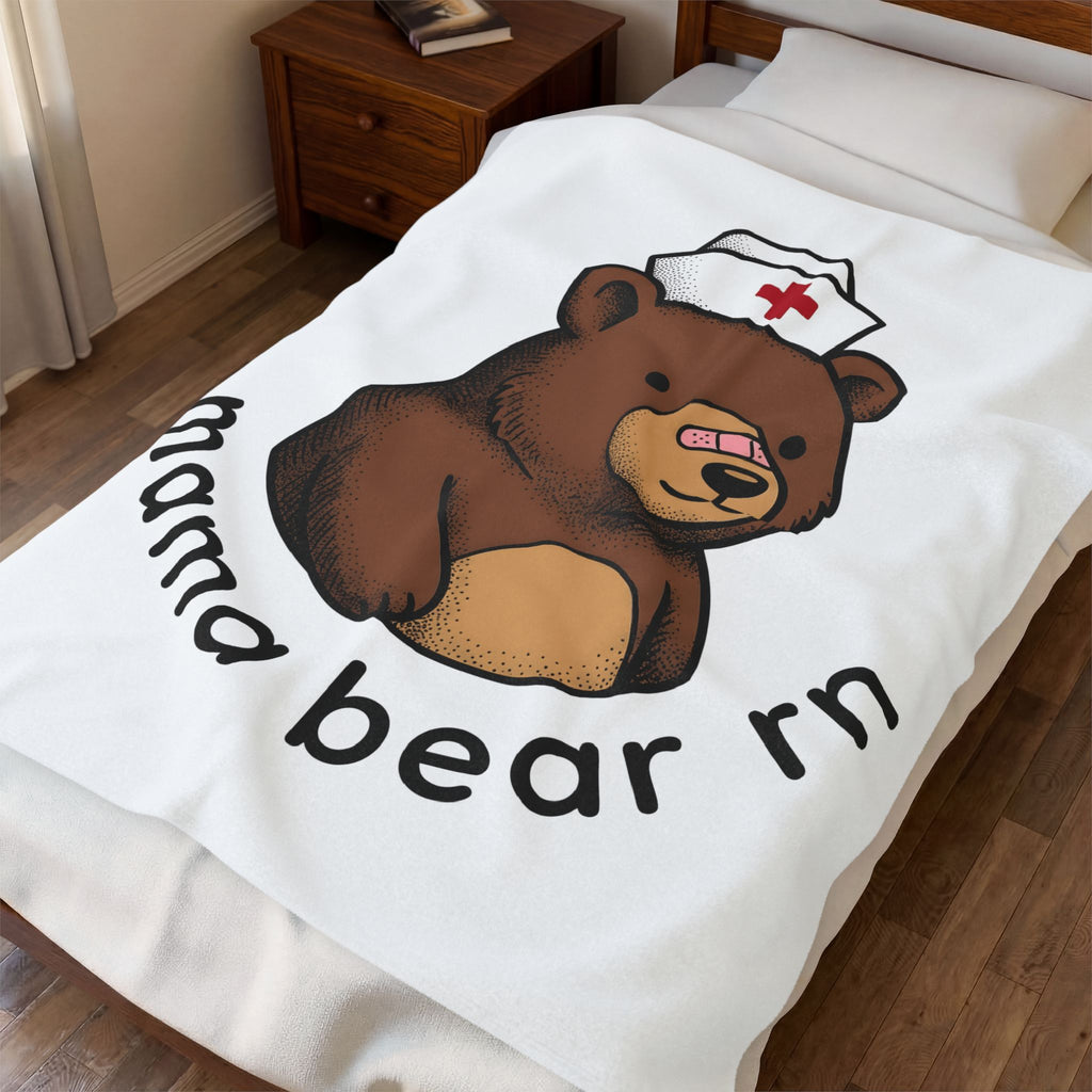 Nurse Bear Blanket Nurse Animal Gift Women Cute Blanket Teddy Bear Blanket Nursing Enthusiast Kawaii Blanket Creature Graphic Cartoon Nurse Hat