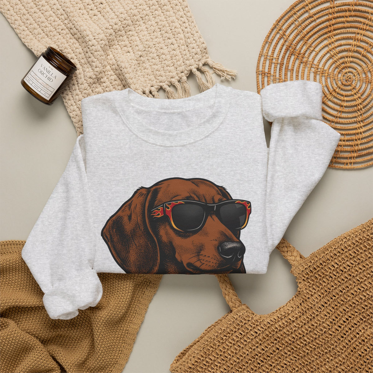 Dachshund Hound Sweatshirt Dog Creatures Gift Women Traditional Tattoo Sweatshirt Wiener Dog Sweatshirt Dog Fan Sailor Sweatshirt Beast Graphic Classic Sun