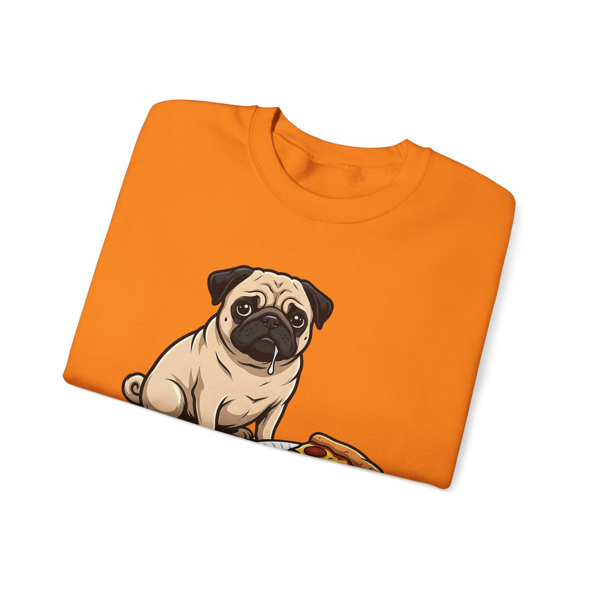 Pug Dog Sweatshirt Dog Meals Gift Women Line Art Sweatshirt Pugs Sweatshirt Dog Fan Illustrated Design Food Graphic Sweatshirt Sketch Pizza Piece Sweatshirt