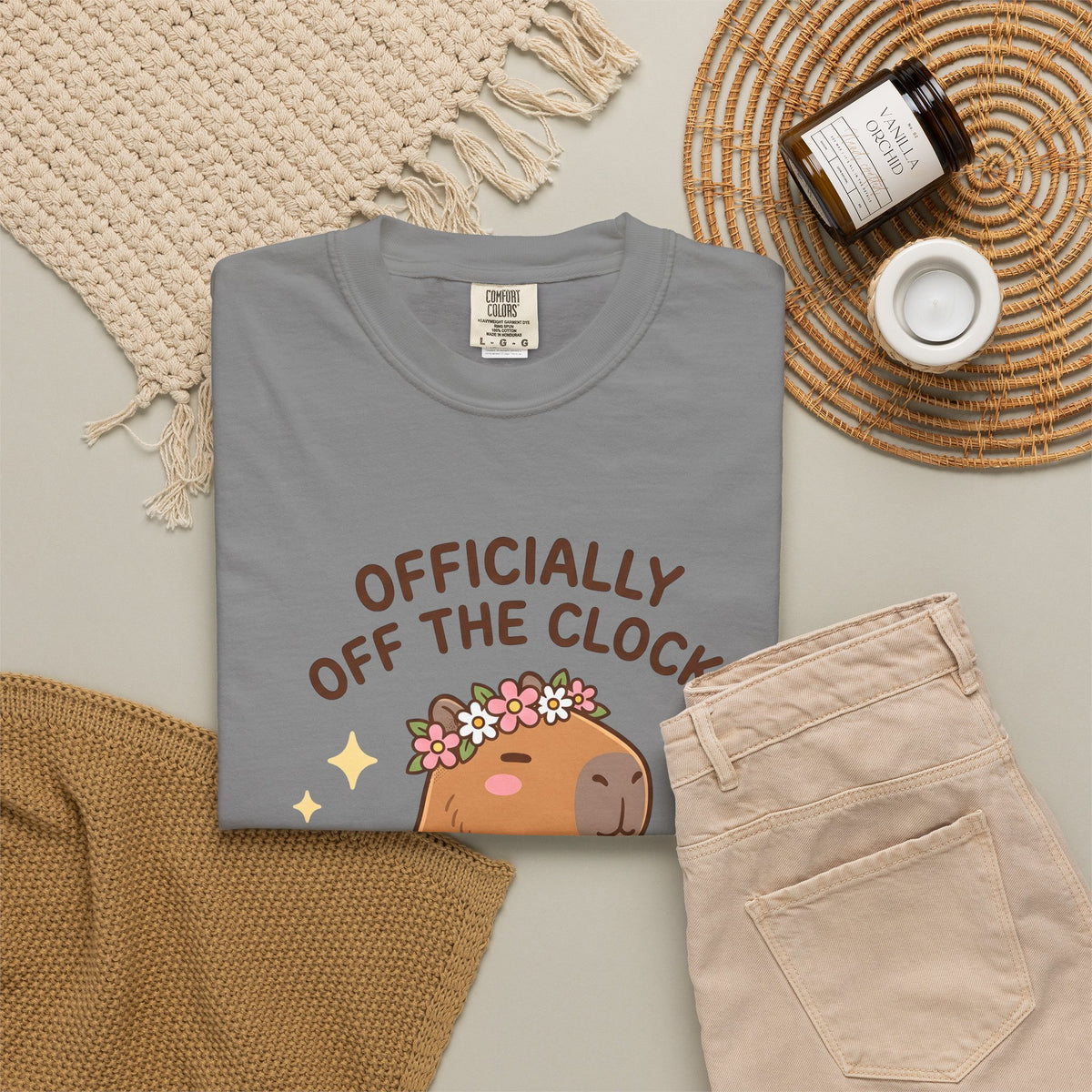 Capybara Coffee T-Shirt Nurses Animal Gift Women Cute T-Shirt Coffee T-Shirt Nurse Enthusiast Adorable T-Shirt Wildlife Graphic Cartoon Daisies