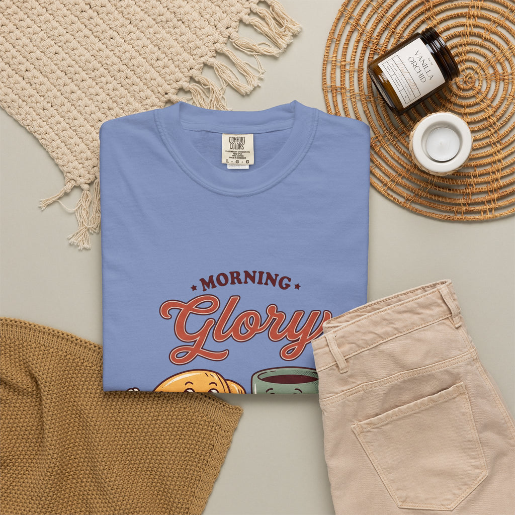 Croissant Espresso Cup T-Shirt Coffee Morning Meal Gift Women Illustration T-Shirt Coffee T-Shirt T-Shirt Coffee Fan Coffee Art T-Shirt Breakfast