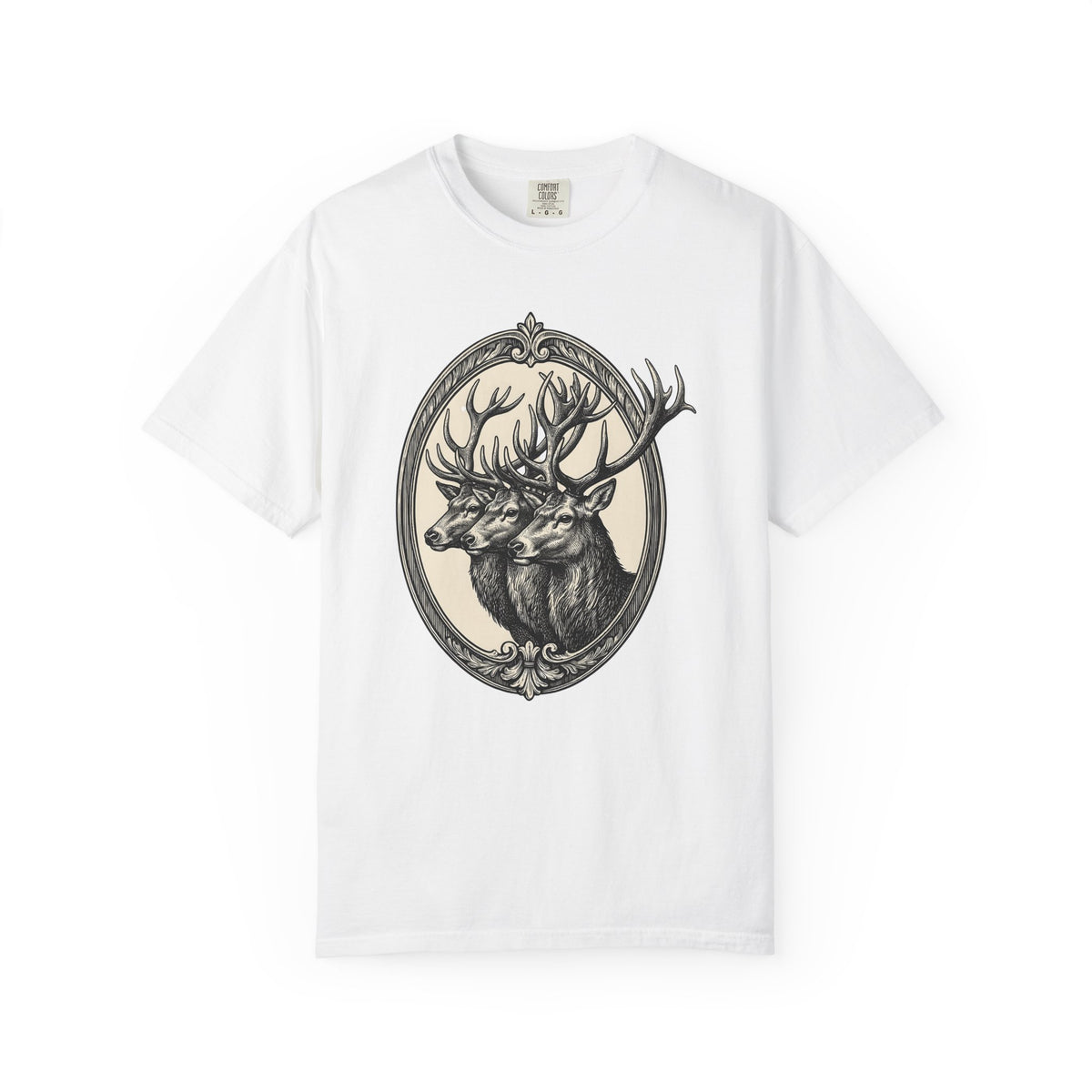 Stag Trio Boho Chic Nature Gift Vintage Deer Bohemian Fan Retro Wilderness Hand Drawn T-Shirt