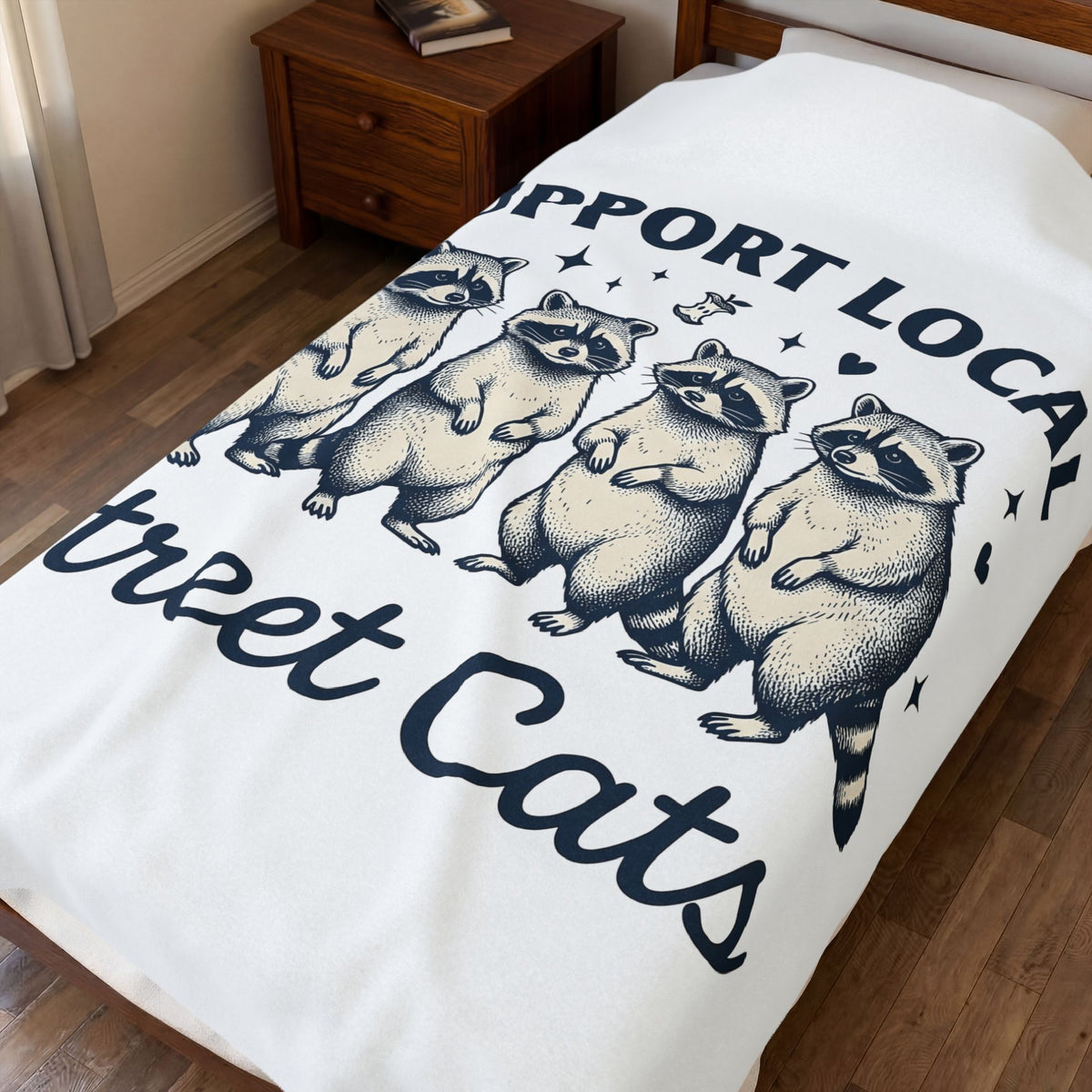 Raccoon Family Blanket Raccoon Pet Gift Women Classic Blanket Trash Panda Blanket Raccoon Fan Vintage Blanket Animal Graphic Doodle Heart Shapes