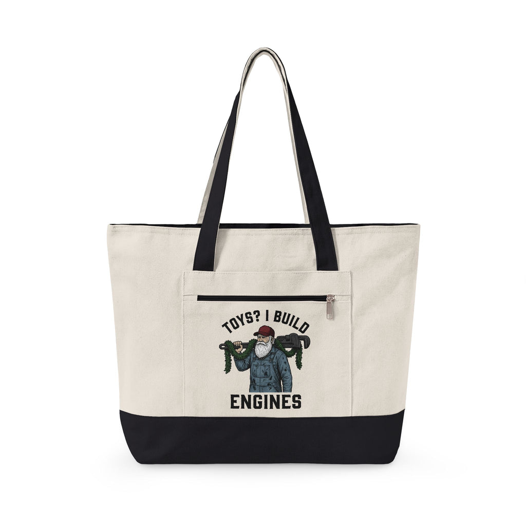 Santa Fixer Tote Bag Christmas Vehicles Gift Women Classic Tote Bag Kris Kringle Tote Bag Xmas Fan Vintage Car Graphic Tote Bag Line Art Mechanic Tool