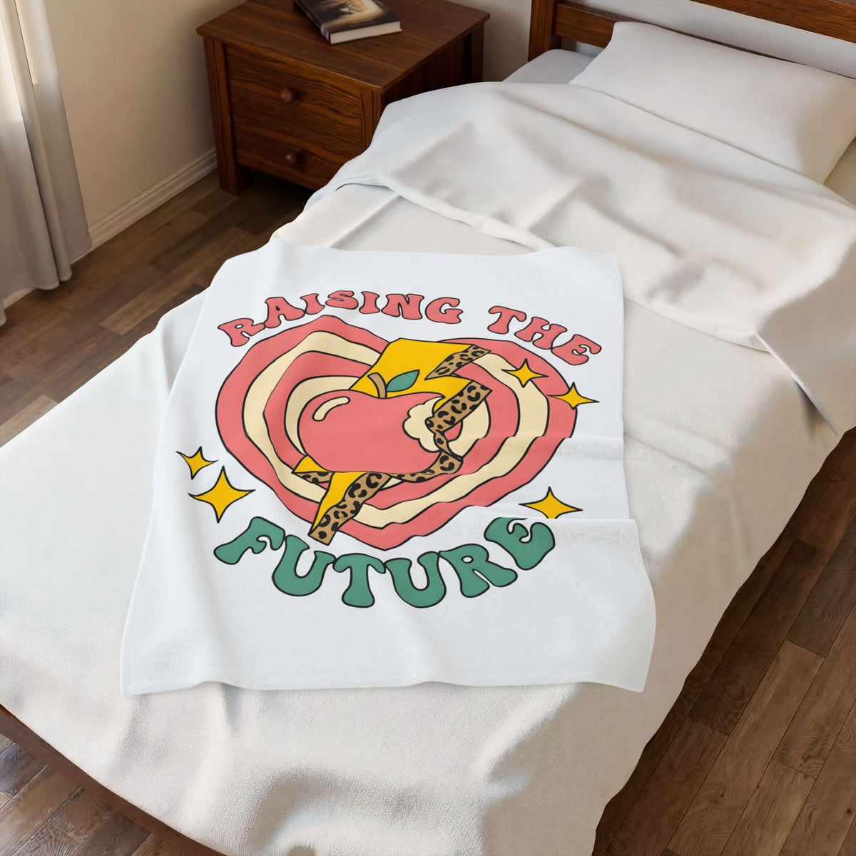 Love Apple Blanket Teachers Presents Gift Women Classic Blanket Apple Blanket Educator Enthusiast Vintage Blanket Present Graphic Present Graphic