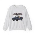 Sloth Truck Sweatshirt Funny Beast Gift Women Animated Sweatshirt Slow Loris Sweatshirt Humor Fan Cartoon Sweatshirt Creature Graphic Line Art Retro Truck