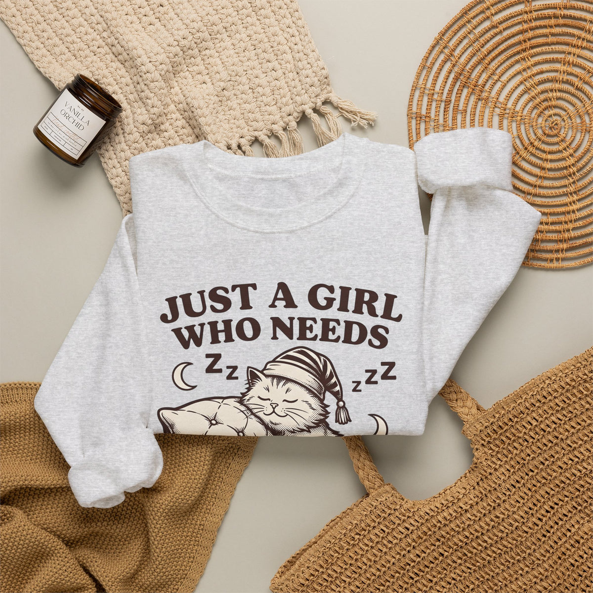 Sleeping Cat Sweatshirt Cat Nap Gift Women Vintage Sweatshirt Kitten Sweatshirt Cat Fan Retro Sweatshirt Slumber Graphic Hand Drawn Sweatshirt Sweatshirt