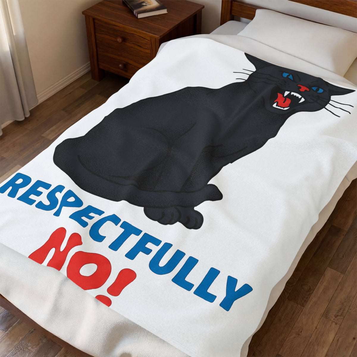 Black Cat Blanket Cat Humor Gift Women Bold Graphic Blanket Cat Blanket Cat Fan Graphic Blanket Funny Graphic Retro Fangs Blanket