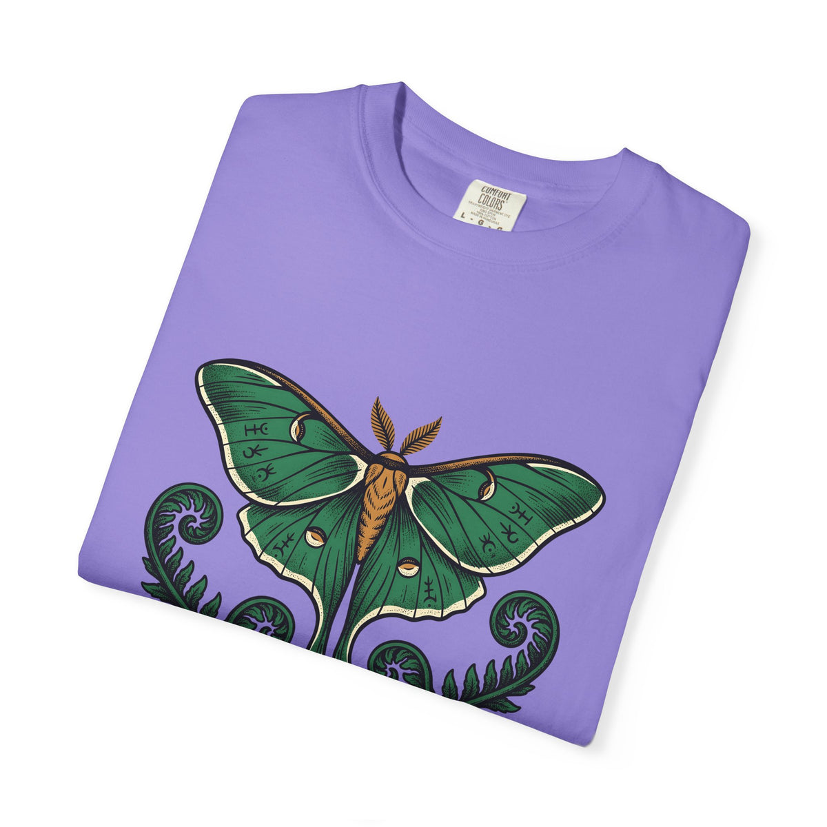 Luna Bug T-Shirt Boho Chic Environment Gift Women Antique T-Shirt Firefly T-Shirt Bohemian Fan Vintage T-Shirt Eco Graphic Line Art Greenery T-Shirt