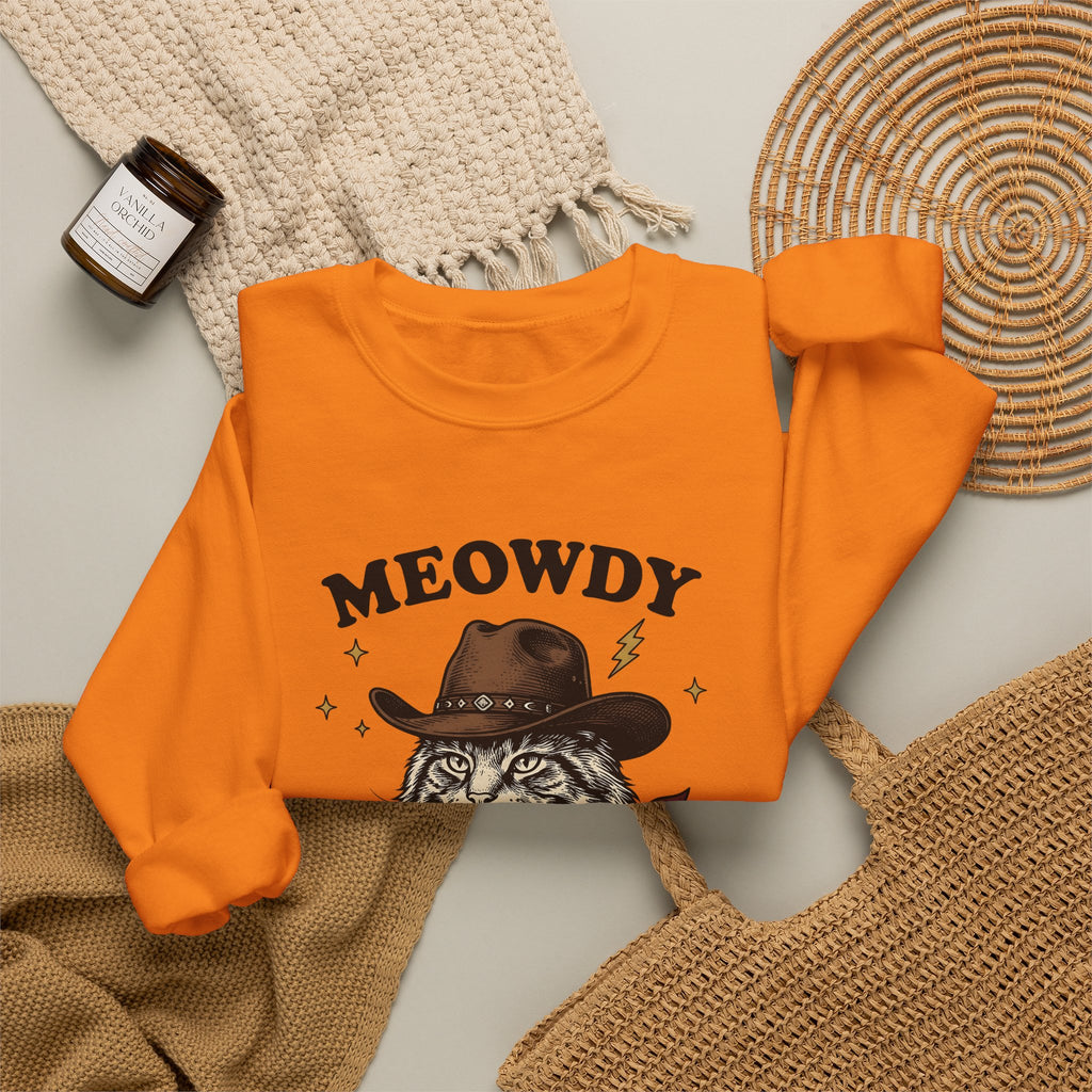 Cowboy Cat Sweatshirt Cat Western Gift Women Vintage Sweatshirt Kitty Cat Sweatshirt Cat Fan Rodeo Graphic Cowboy Hand Drawn Bandana Sweatshirt