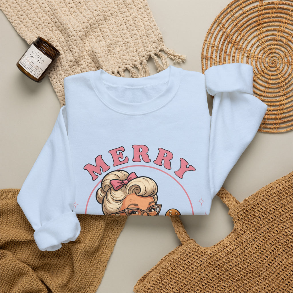 Grandma Cookie Christmas Pastry Gift Comic Cookie Christmas Fan Cartoon Bakery Vintage Sweatshirt